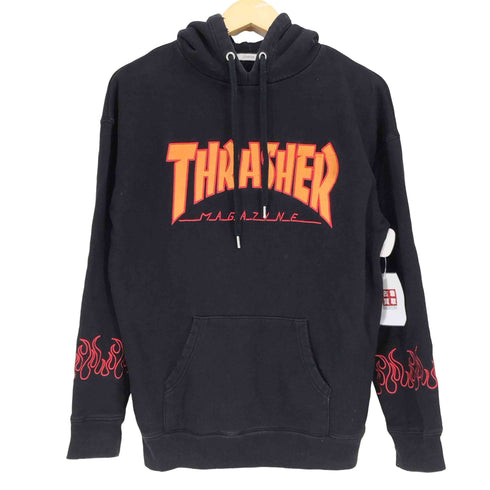 スラッシャー THRASHER 別注 フレイム刺繍 プルオーバーパーカー レディース JPN:M