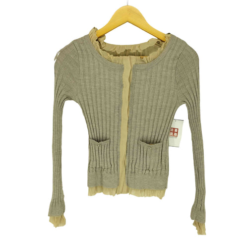 エポカ Epoca cashmere カシミヤ混 レイヤード ビジュー カーディガン Y2K レディース 40