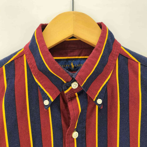 ラルフローレン RALPH LAUREN 現行タグ CLASSIC FIT ポニー刺繍 L/S クラシック フィット マルチストライプ ボタンダウン シャツ メンズ import:M