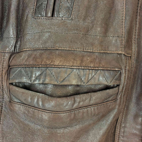 CALRO VALENCE UOMO シープレザー スタンドカラー レザージャケット メンズ import:L