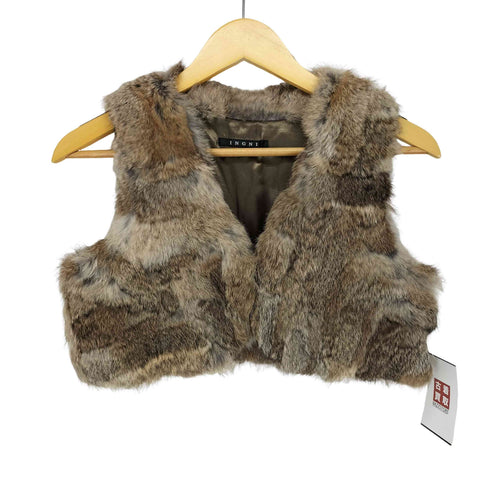 イング INGNI rabbit fur ラビットファー クロップド ミニ ベスト レディース M