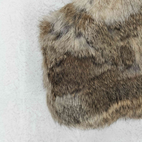 イング INGNI rabbit fur ラビットファー クロップド ミニ ベスト レディース M