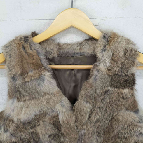 イング INGNI rabbit fur ラビットファー クロップド ミニ ベスト レディース M
