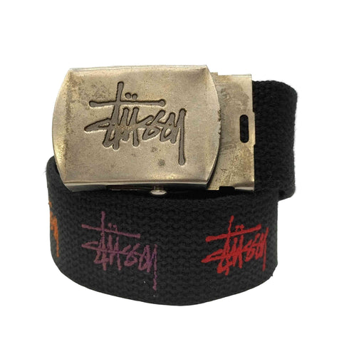 ステューシー Stussy 90~00s old マルチカラー ロゴ刺繍 ガチャベルト メンズ
