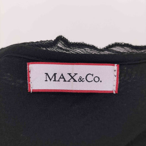 マックスアンドコー MAX&CO. JERSEY DRESS ビーズ装飾 フリルドッキング ノースリーブ ワンピース ゴシック レディース S