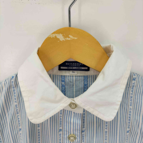 バーバリーブルーレーベル BURBERRY BLUE LABEL ロゴ ストライプ ブラウス チュニック レディース JPN:36