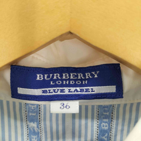 バーバリーブルーレーベル BURBERRY BLUE LABEL ロゴ ストライプ ブラウス チュニック レディース JPN:36
