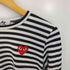 プレイコムデギャルソン PLAY COMME des GARCONS ワンポイント レッド ハート ロングボーダーTシャツ レディース JPN:M