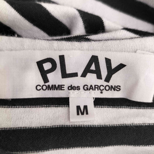 プレイコムデギャルソン PLAY COMME des GARCONS ワンポイント レッド ハート ロングボーダーTシャツ レディース JPN:M