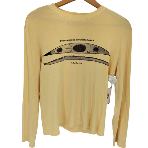 エルエルビーン L.L.Bean PRESUMPSCOT WOODEN KAYAK プリント クルーネック ロングスリーブカットソー レディース import:L