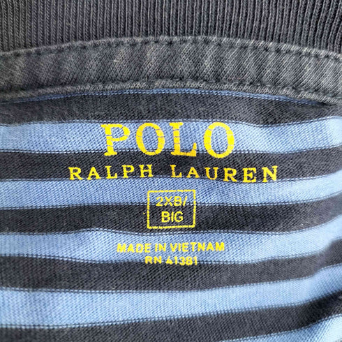 ポロラルフローレン POLO RALPH LAUREN ボーダー ポニー刺繍 クルーネック 半袖 オーバーサイズ Tシャツ メンズ 2XB