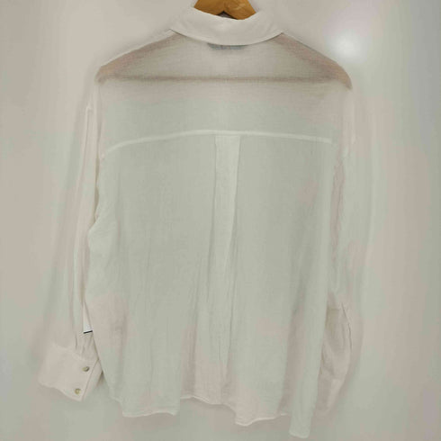 ザラ ZARA ポケット付きオーバーサイズガーゼシャツ レディース import:S