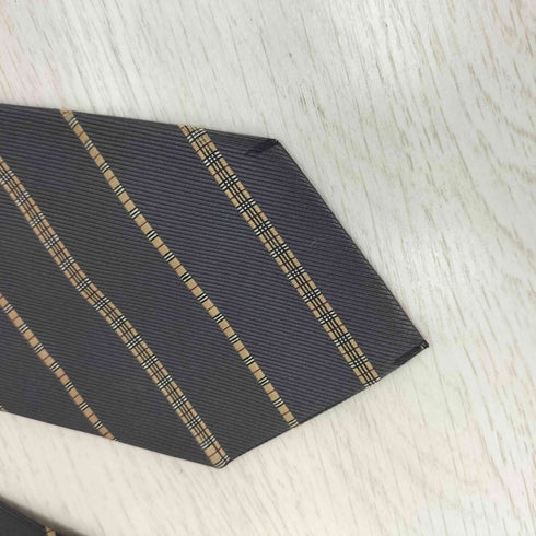 バーバリーロンドン BURBERRY LONDON ノヴァチェック ストライプ柄 シルクネクタイ メンズ