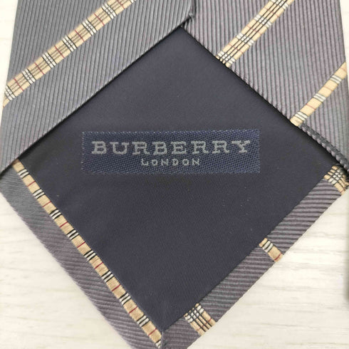 バーバリーロンドン BURBERRY LONDON ノヴァチェック ストライプ柄 シルクネクタイ メンズ
