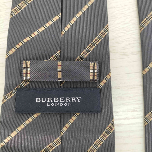 バーバリーロンドン BURBERRY LONDON ノヴァチェック ストライプ柄 シルクネクタイ メンズ