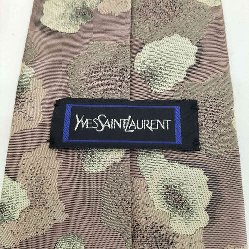 イヴサンローラン Yves Saint Laurent 花柄 シルクネクタイ メンズ