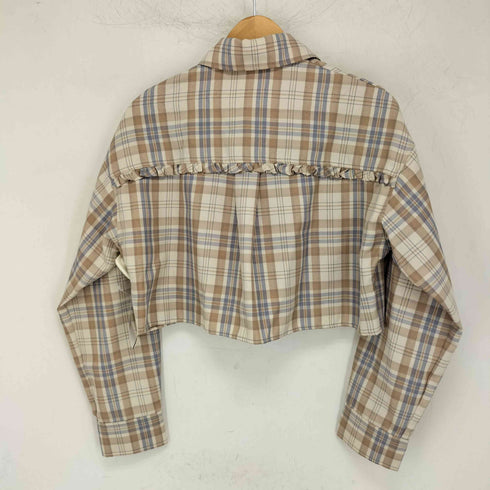 ファーファー furfur チェック柄クロップドフリルシャツ レディース ONE SIZE