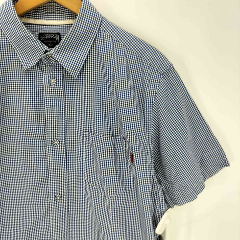 ステューシー Stussy 00S AUTHENTIC GINGHAM CHECK S/S REGULAR COLLAR SHIRT ギンガムチェック レギュラーカラーシャツ メンズ import:XL