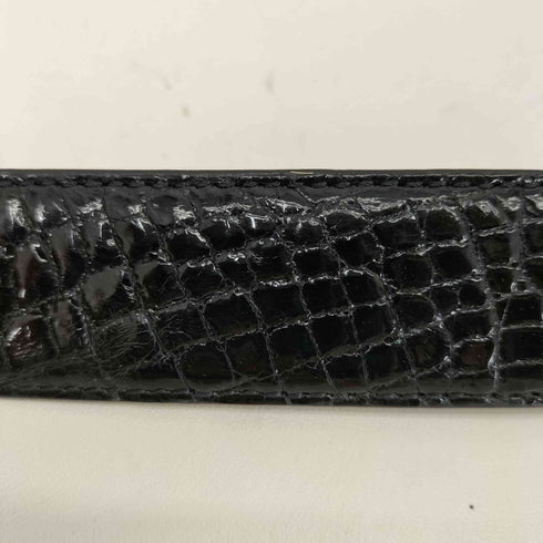 クロコダイル crocodile クロコダイルレザー ゴールド バックル ベルト メンズ