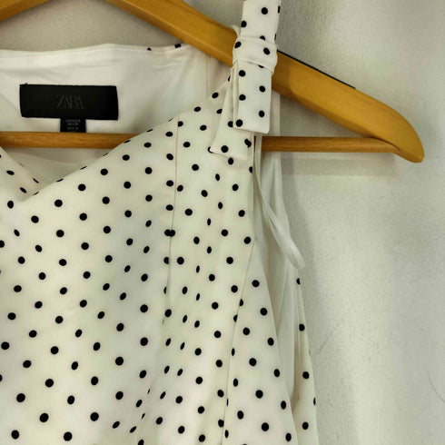 ザラ ZARA ドット リボンモチーフ ペプラムトップス レディース JPN:S