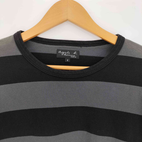アニエスベーオム Agnes b.homme 太ボーダー コットン 長袖Tシャツ メンズ JPN:1