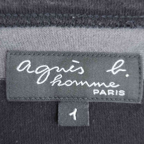 アニエスベーオム Agnes b.homme 太ボーダー コットン 長袖Tシャツ メンズ JPN:1
