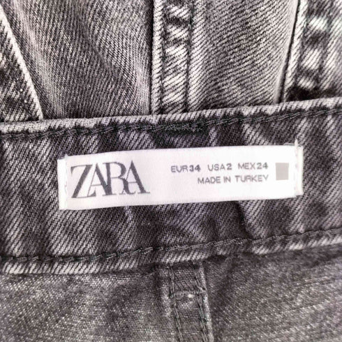 ザラ ZARA straight fit ブラックデニムパンツ レディース 34