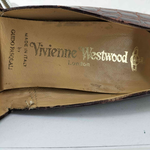 ヴィヴィアンウエストウッド Vivienne Westwood イタリア製 前厚 クロコ 型押し ハイヒール パンプス レディース 39½