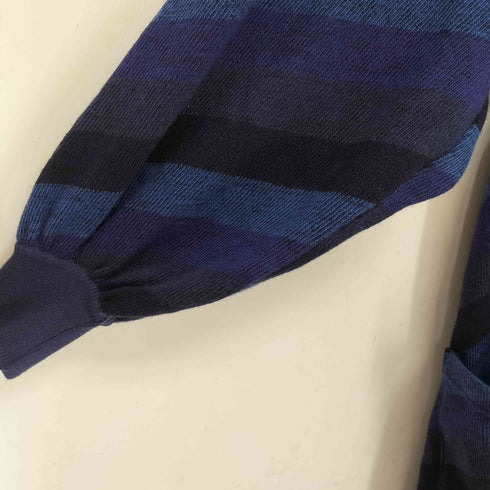 イッセイミヤケ ISSEY MIYAKE 80s 筆タグ マルチカラー ボーダー柄 ウール ロングカーディガン レディース