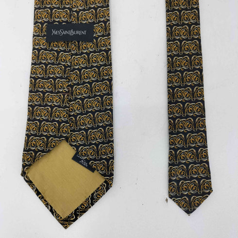 イヴサンローラン Yves Saint Laurent 総柄 シルクネクタイ メンズ