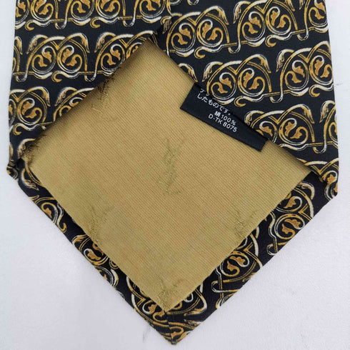 イヴサンローラン Yves Saint Laurent 総柄 シルクネクタイ メンズ