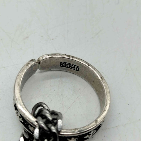 S925 silver 刻印 クロス モチーフ リング トップ シルバー ネックレス Y2K メンズ