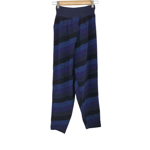 イッセイミヤケ ISSEY MIYAKE 80s 筆タグ マルチカラー ボーダー柄 ウール ニットパンツ レディース JPN:M