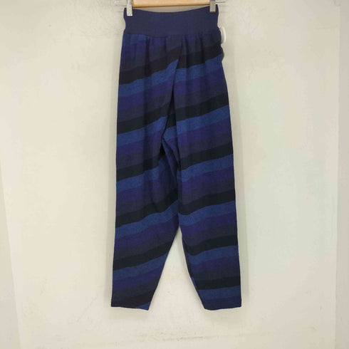イッセイミヤケ ISSEY MIYAKE 80s 筆タグ マルチカラー ボーダー柄 ウール ニットパンツ レディース JPN:M