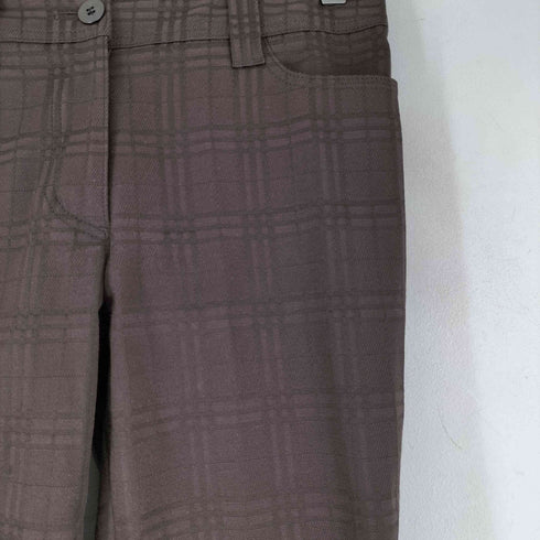 バーバリーロンドン BURBERRY LONDON チェック柄 センタープレス フレア スラックス レディース JPN:38