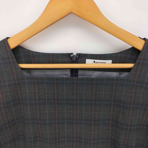 アクアスキュータム AQUASCUTUM スクエアネック チェック スカート レディース