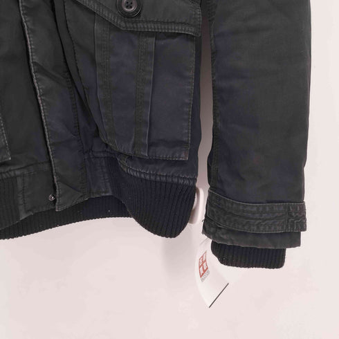バーバリーブラックレーベル BURBERRY BLACK LABEL 中綿 マルチポケット フーデットジャケット メンズ L