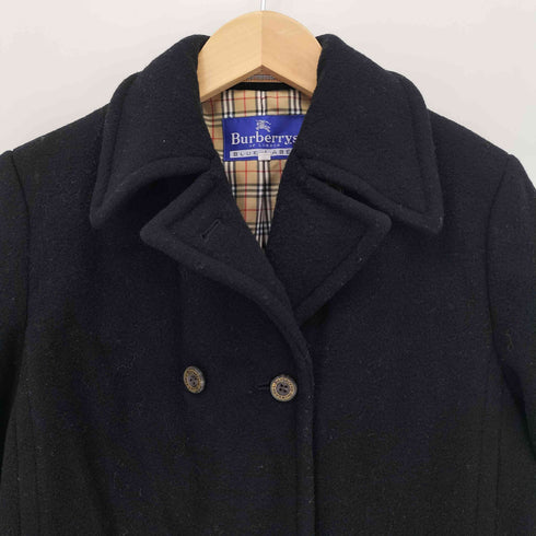 バーバリーズ BURBERRYS BLUE LABEL ブルーレーベル 裏ノバチェック 英国羊毛40% ウールピーコート レディース 38
