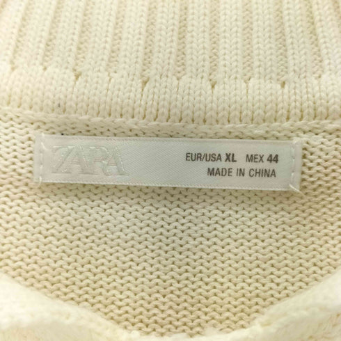 ザラ ZARA リラックスフィットテクスチャーニットポロシャツ メンズ import:XL