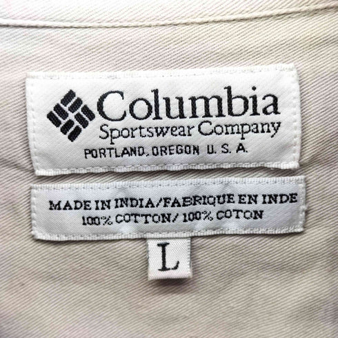 コロンビア Columbia 00s 白タグ 過渡期 インド製 チェック コットン ボタンダウンシャツ メンズ import:L