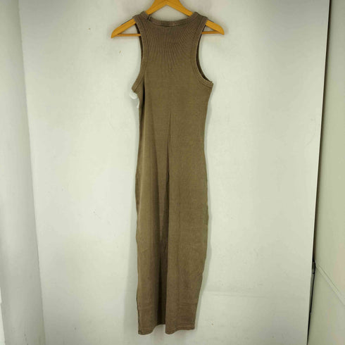ザラ ZARA ダメージ加工 リブノースリーブワンピース レディース import:L