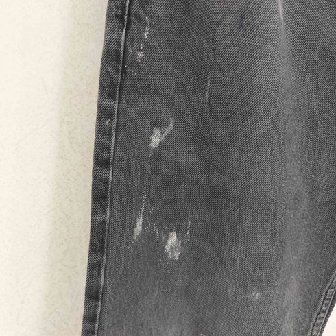 リーバイス Levis 505 ボタン裏4355 ペイント ダメージ加工 ブラック ストレートデニムパンツ メンズ W34 L32