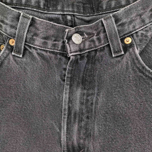 リーバイス Levis 505 ボタン裏4355 ペイント ダメージ加工 ブラック ストレートデニムパンツ メンズ W34 L32