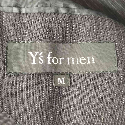 ワイズフォーメン Ys for men 03SS ウール ストライプ 3B テーラード ジャケット 2タック スラックス スーツ セットアップ メンズ M