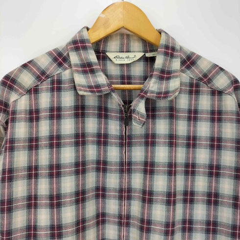エディーバウアー Eddie Bauer 00S シャドー チェック スイングトップ ジップアップ ブルゾン メンズ import:M