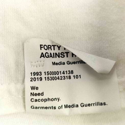 フォーティーパーセントアゲインストライツ FORTY PERCENTS AGAINST RIGHTS MY LIFE IS MY LIFE 両面 プリント S/S 半袖 Tシャツ メンズ JPN:L
