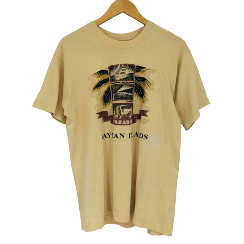 フルーツオブザルーム FRUIT OF THE LOOM 90s USA製 cayman islands プリント スーベニア クルーネック 半袖 Tシャツ メンズ import:L