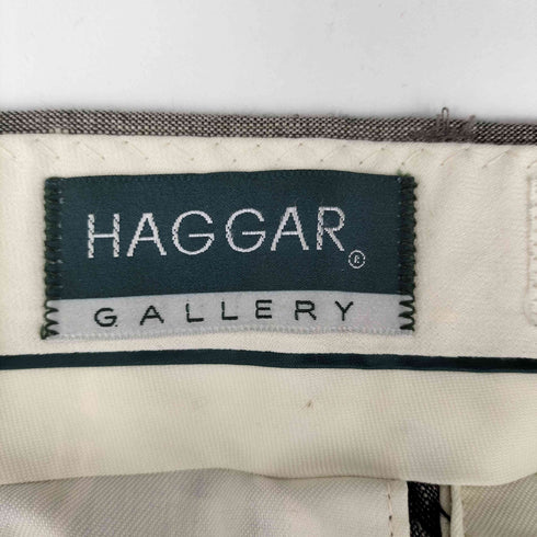 ハガークロージング HAGGAR GALLERY USA製 シルク ウール混 ネップ加工 2タック テーパードスラックスパンツ メンズ US:32-33