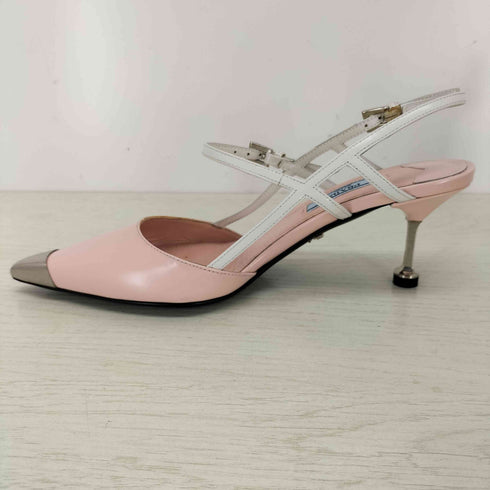 プラダ PRADA レザー ポインテッドトゥ バックストラップ パンプス レディース 36 1/2
