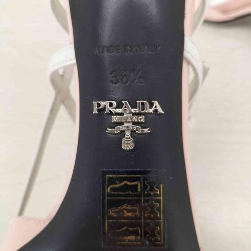 プラダ PRADA レザー ポインテッドトゥ バックストラップ パンプス レディース 36 1/2